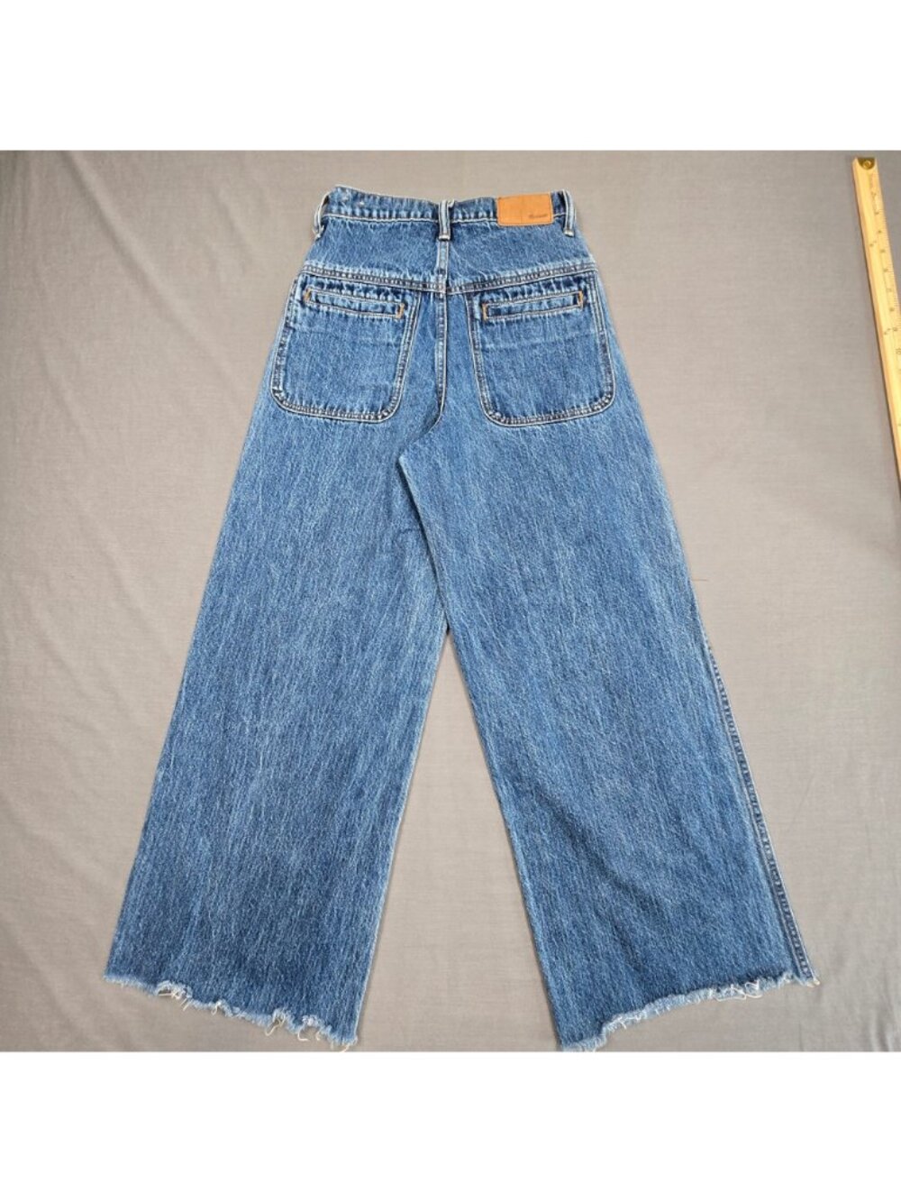 Madewell 23 Womens Jeans Superwide Leg Blue Frayed Hem 100% Cotton Denim - Picture 6 of 7